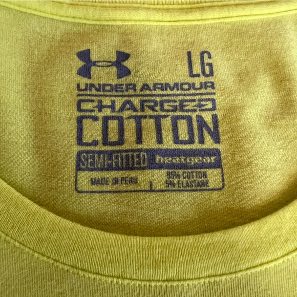 NWOT Under Armour Neon Green Semi-Fitted Heat Gear Round Neck Top Size Large - Picture 3 of 7